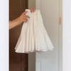 Qooth Pleated A-line Sweet Ruffle Mini Skirt Tiered Elastic Waist Cake Skirt Elegant Summer QT2621