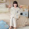 100% Cotton Girls Pajama Set Long Sleeve Cartoon Print Sleepwear Kids Teens Home Wear