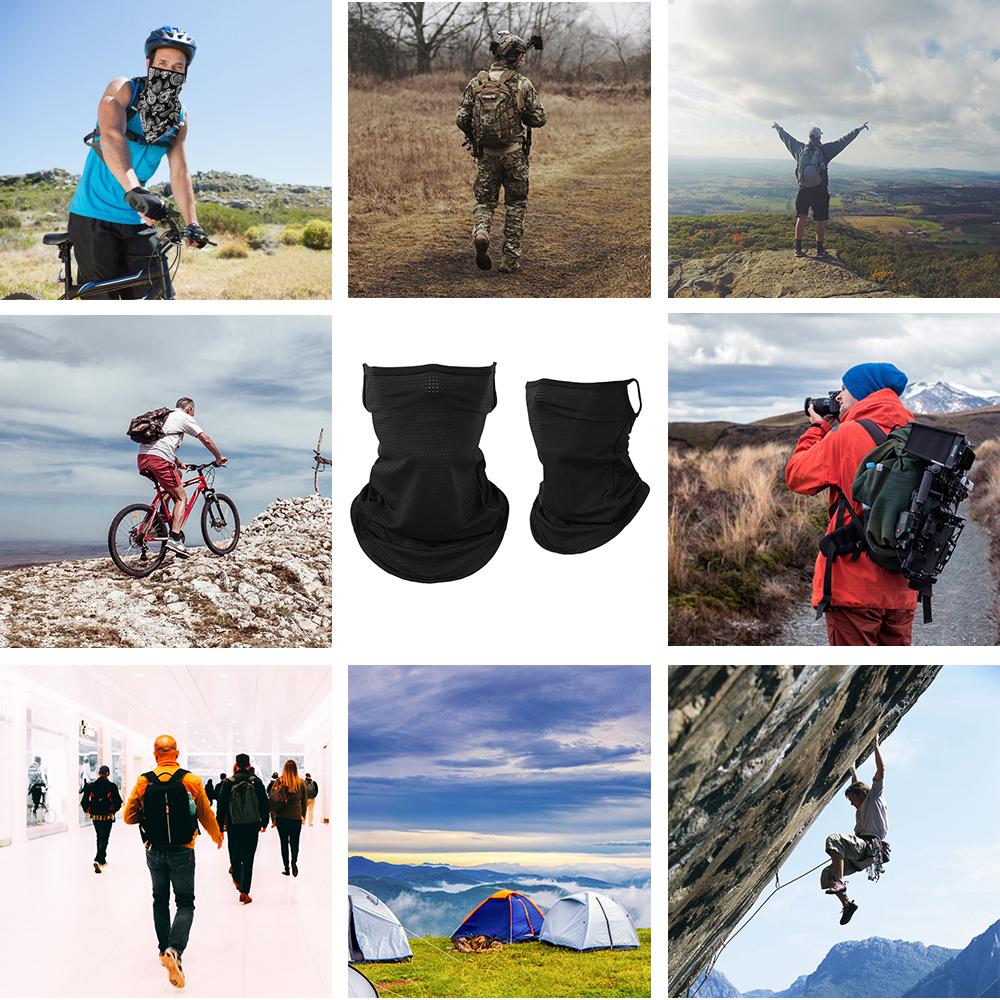 Full Face Mask Balaclava for Outdoor Hiking Cycling Breathable Ice Silk Sun Protection Windproof Motorcycle Scarf Neck Gaiter