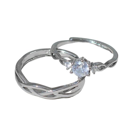 

1 пара, кольцо для пары, полое витое кольцо на день святого Валентина, подарок для женщин и мужчин, кольцо на палец со стразами, модные украшения 2pcs