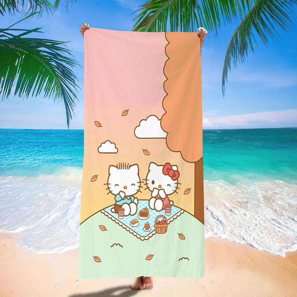 Cute Cartoon Character Print Beach Towel Soft And Absorbent Quick Dry Towel For Beach Days Pool Parties And Summer Travel