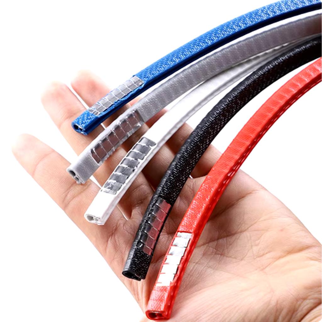 5m Car Anti-Collision Decorative Strip Universal U-Shaped Protection Door Side Seal Built-In Steel Plate Anti-Collision Strip Interior Mirrors 6