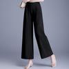 Elastic High-Waist Wide-Leg Pants for Middle-Aged and Elderly Women - Spring/Summer Slimming, Loose, Long Style
