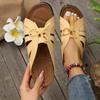 2024 Women's Plus Size Wedge Sandals: Fish Mouth Roman Slippers with Bow Decor & Thick Sole