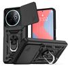 KEYSION Shockproof Armor Case for VIVO Y39 5G Silicone+PC Slide Camera Lens Protection Ring Stand Phone Cover for VIVO Y39 5G