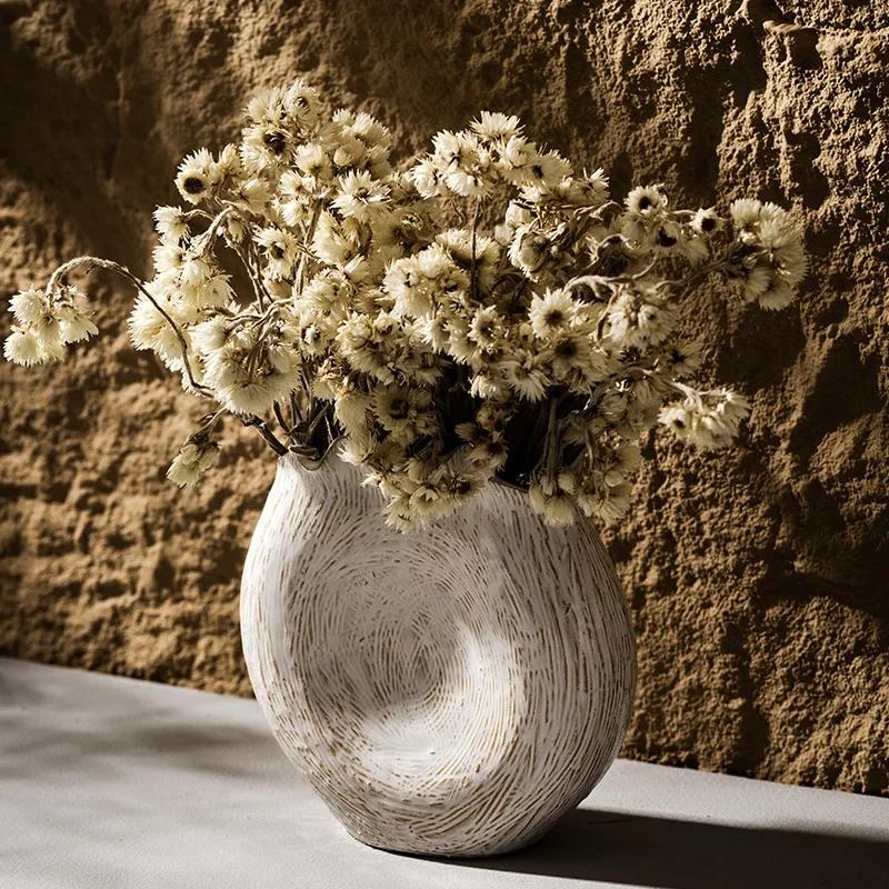 Böhmischen stil keramik vase retro land hause dekoration unregelmäßigen runde getrocknete blumen Puwei gras wohnzimmer dekoration