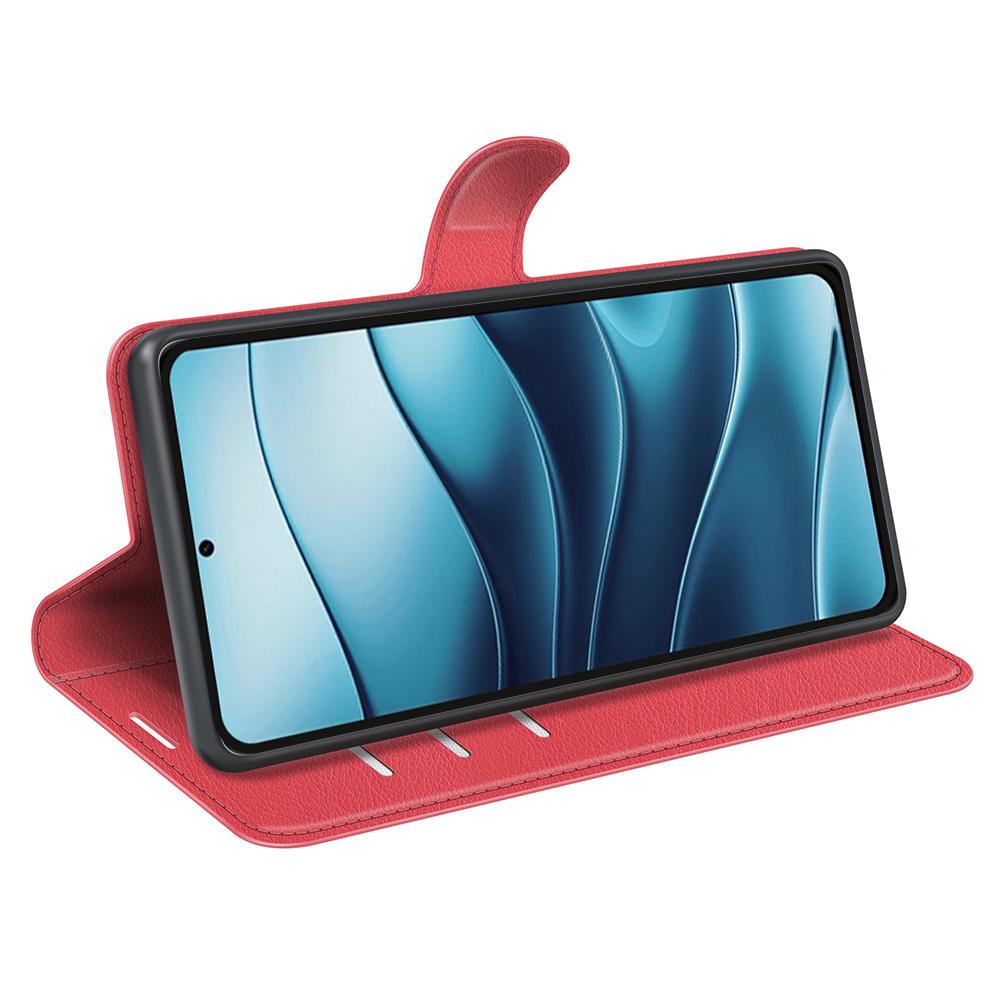 Pro Xiaomi Redmi Note 14 5G Pouzdro Textura Liči Nárazuvzdorné Kožené Peněženkové Pouzdro na Telefon