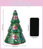 Holiday Metal Cookie Jar With Christmas Tree Design For Festive Gift Storage