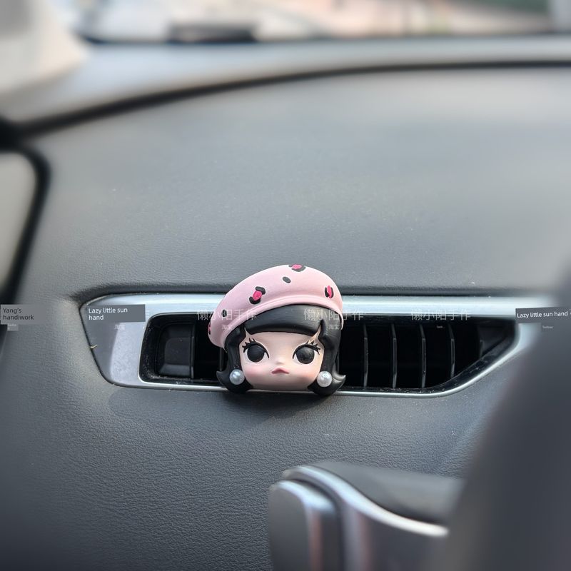 2026 New Tesla Premium Car Air Freshener for Air Conditioning Vent, Niche Cartoon Aroma Diffuser Gypsum