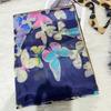 Bysifa|Beige Blue Silk Scarf Shawl Women Floral Print Scarf Cape Fall Winter 100% Mulberry Silk Long Scarves Summer Beach Shawls