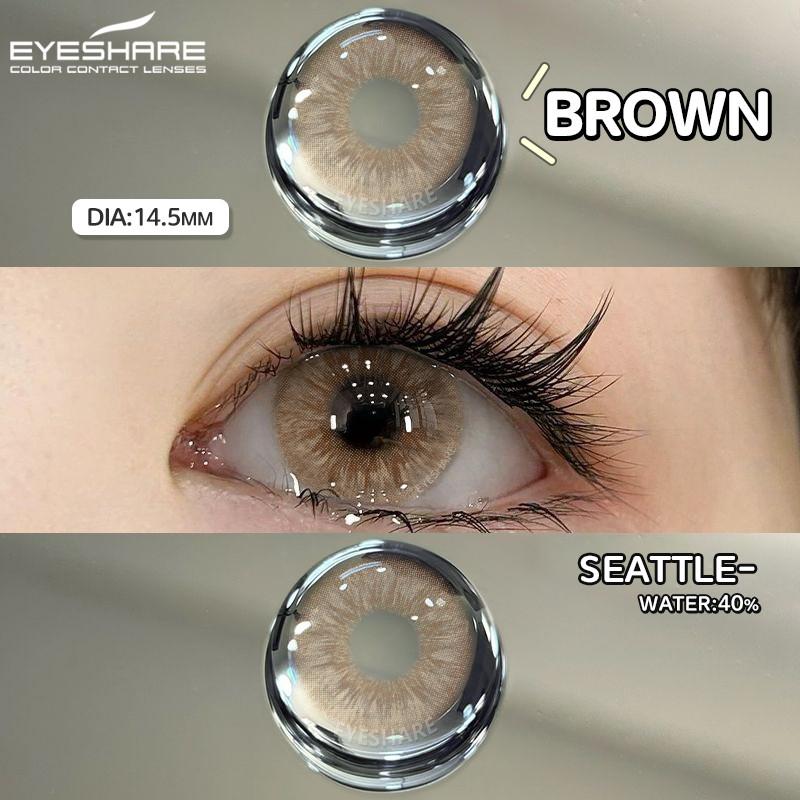 Eyeshare 1 Pair Gray Pupil for Eyes Korean Brown Color Contact Lenses Natural Softlens Annual Use Cosmetic