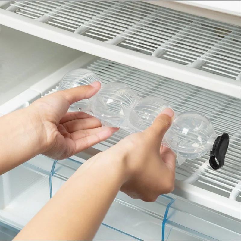 1 Stück 4-Loch-Eiswürfelform für Whiskey, große kugelförmige Eiswürfelform, Eisball-Hersteller, Bar, Party, Küchenzubehör