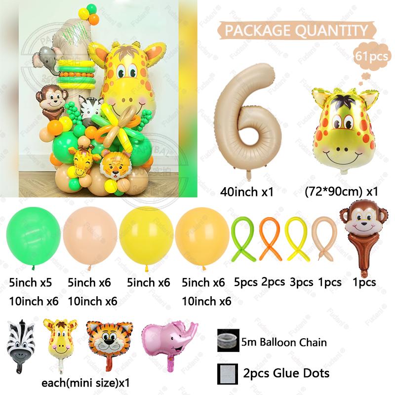 Cartoon Animal Head Foil Balloons Baby Shower Birthday Party Decorations Tiger Lion Monkey Zebra Cow Giraffe Head Helium Balloon