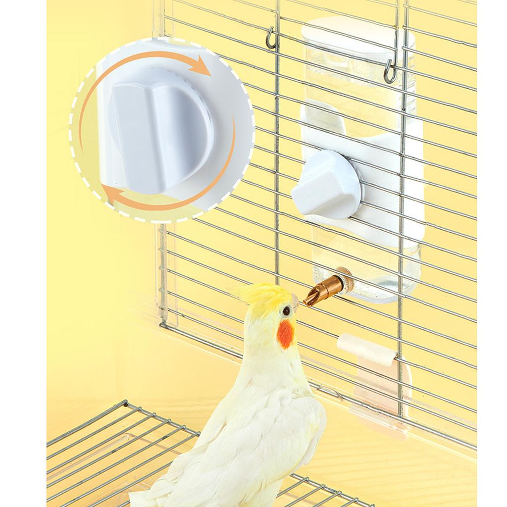 300ml Vogelwasserflasche Aufhängbarer Käfig-Wasserspender Tränke Papagei Kleintier Trinknippel-Typ Vogeltränke