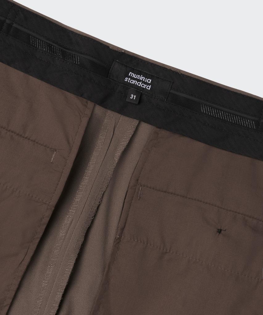 MUSINSA STANDARD Semi-Wide Hidden Banding Slacks [Light Brown]