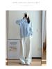 2024 Women's White-Gray High-Waisted Loose Casual Straight-Leg Sweatpants