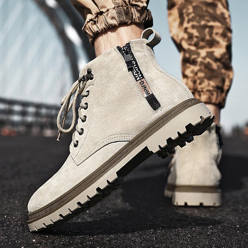 Autumn Newest Men'S Casual Boots Comfortable Outdoor Shoes Trend Men Boots Fashion Motorcycle Ankle Sneakers Non-Slip Male Footwear