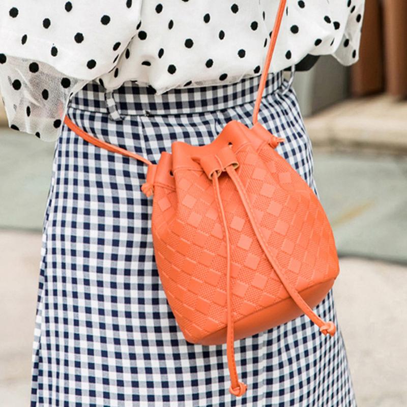 

Женская мини-сумка-ведро, сумка через плечо на шнурке, мини-кошелек-ведро, женские сумки на плечо, сумка через плечо из искусственной кожи