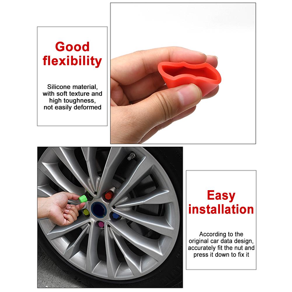 NEW 20Pcs 15-21mm Black Car Wheel Caps Bolts Covers Nuts Silicone Anti Rust Cover Auto Wheel Hub Protectors Styling Screw Cap