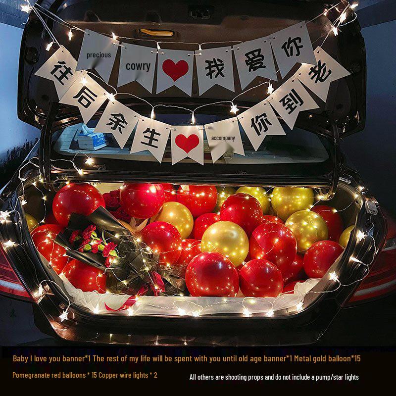 Valentine s Day Car Trunk Surprise: Proposal & Birthday Decor for Girlfriend or Wife