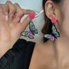 Retro 3D Butterfly Earrings: Hand-painted, Ethnic Style Acrylic for Women