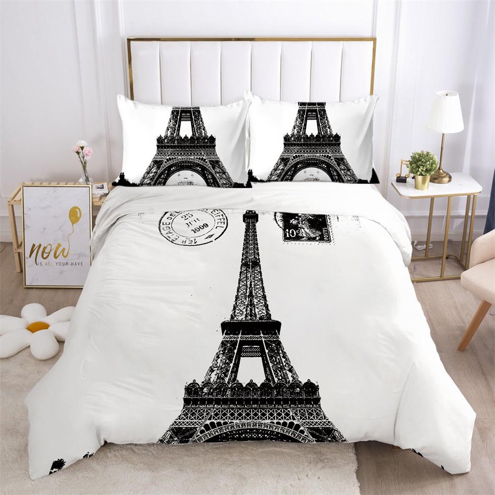 Architectural Printed Bedding Set Microfiber Teens Double Size Bed Set Cover Fashion Highend Home Textiles