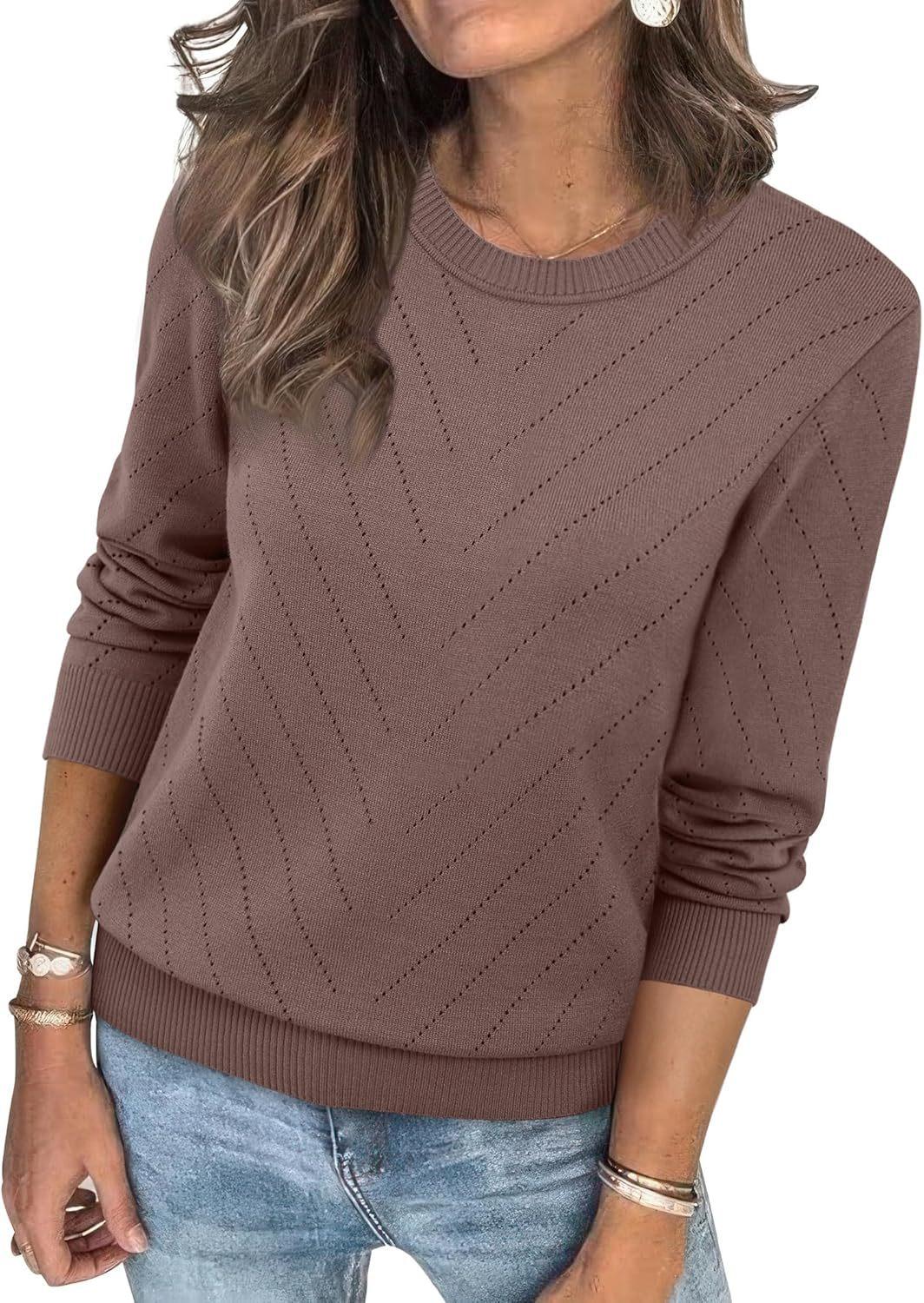New European and American fashion pullover sweater crew neck long sleeve knitted sweater women s clothing European and American style S