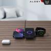 Ładowarka Indukcyjna Alogy Bezprzewodowa Qi Pd Qc 3.0 2W1 Szybka Do Apple Iphone Airpods Watch Stacja Ładująca Stojak Czarna