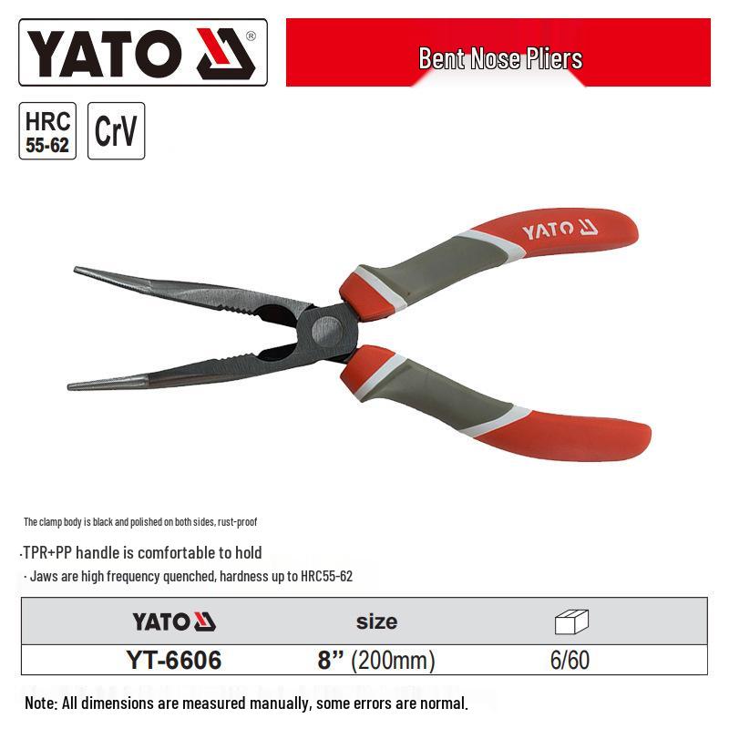 YATO Industrial Needle Nose & Diagonal Cutting Pliers Combo with Wire Strippers
