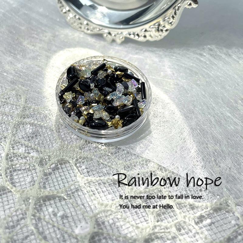 

Super Immortal Guofeng Mixed Fine Flash Natural Stone Gravel Handmade Nail Art Jewelry Diy Wearing Nail Material Glass Ore