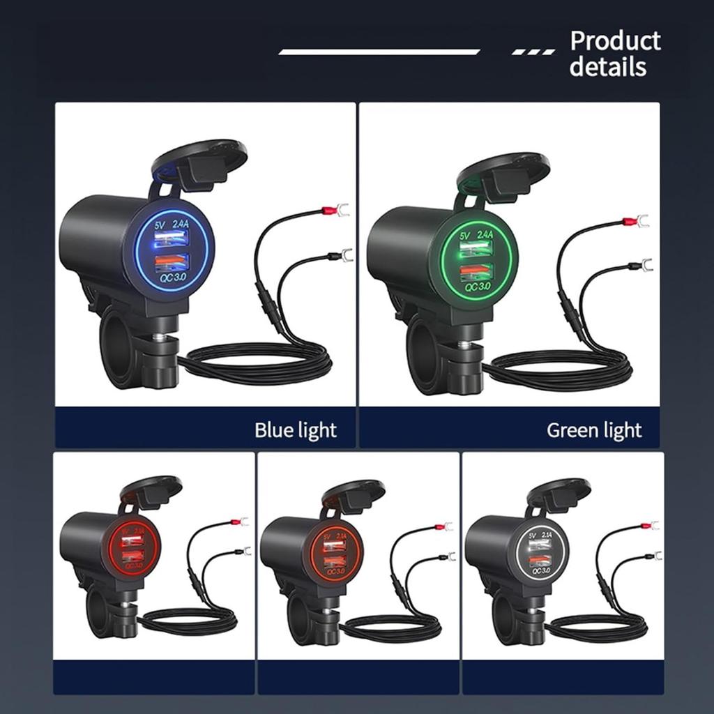 Auto Car Charger Quick USB Port Cigarette-Lighter Laptop Charger Portable Adapter with Switch Power Port Outlet Converter Combo-car Charger
