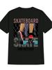 Skateboard & Red Sneakers Graphic T-shirt - Black Casual Streetwear Tee with "Skate or Destroy" Print