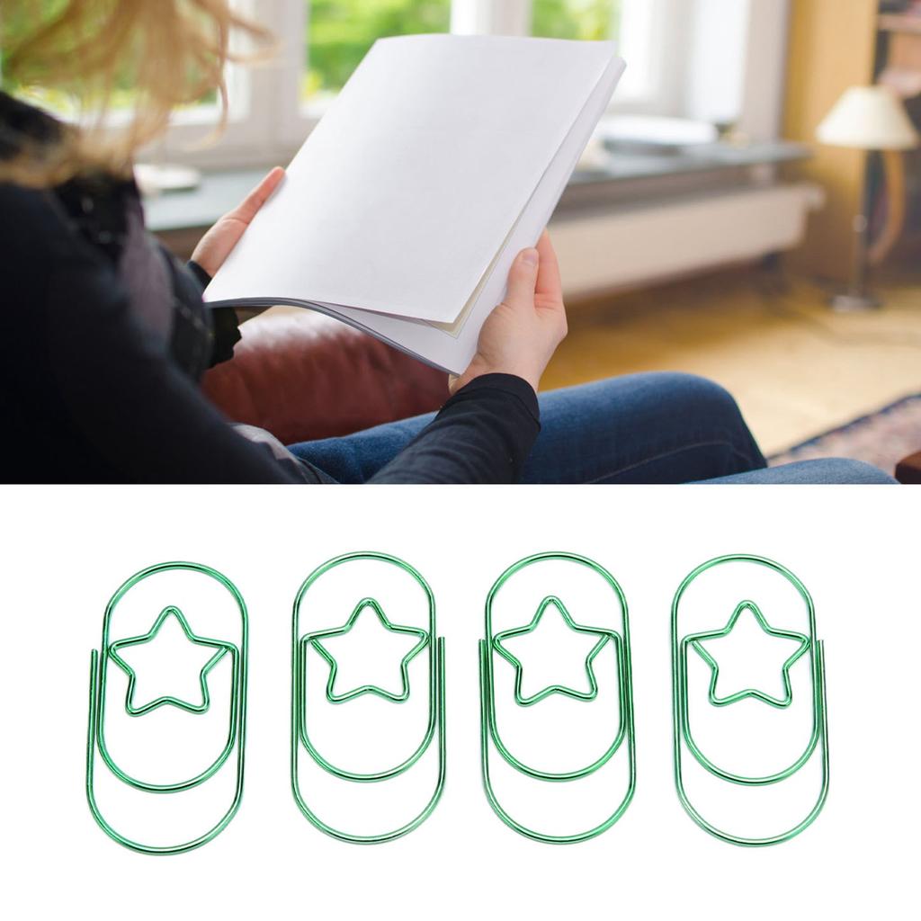 40PCS Star Paper Clips Bright Color Rust Proof Coating Portable Lightweight for Home