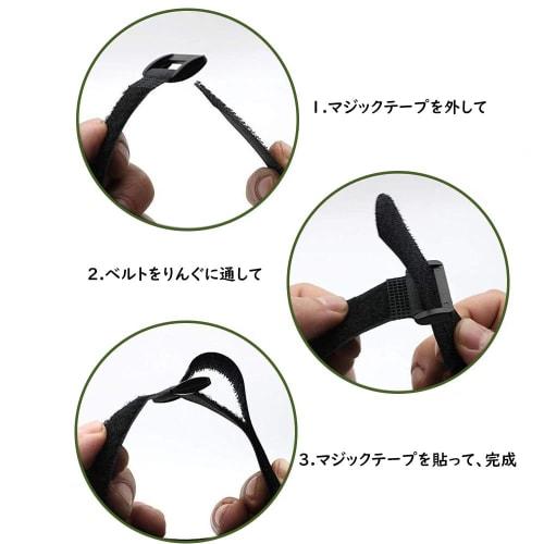 Samcos Cargo Tie Straps, 10-Piece Set, 2.5cm x 60cm, Velcro, Non-Slip, Non-Contracting, with Buckle, Multi-Purpose Tool, Adjustable Length, for Packin