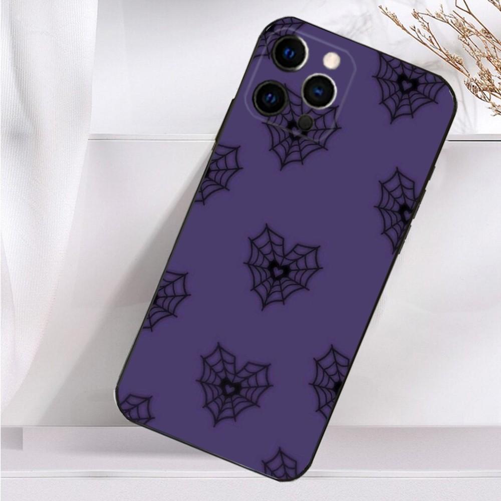 Cool S-Spider Web H-Heart Phone Case For iPhone 16,15,14,13,12,11 Plus,Pro Max,XS,X,XR,SE,Mini,8,7 Soft Silicone Black Cover