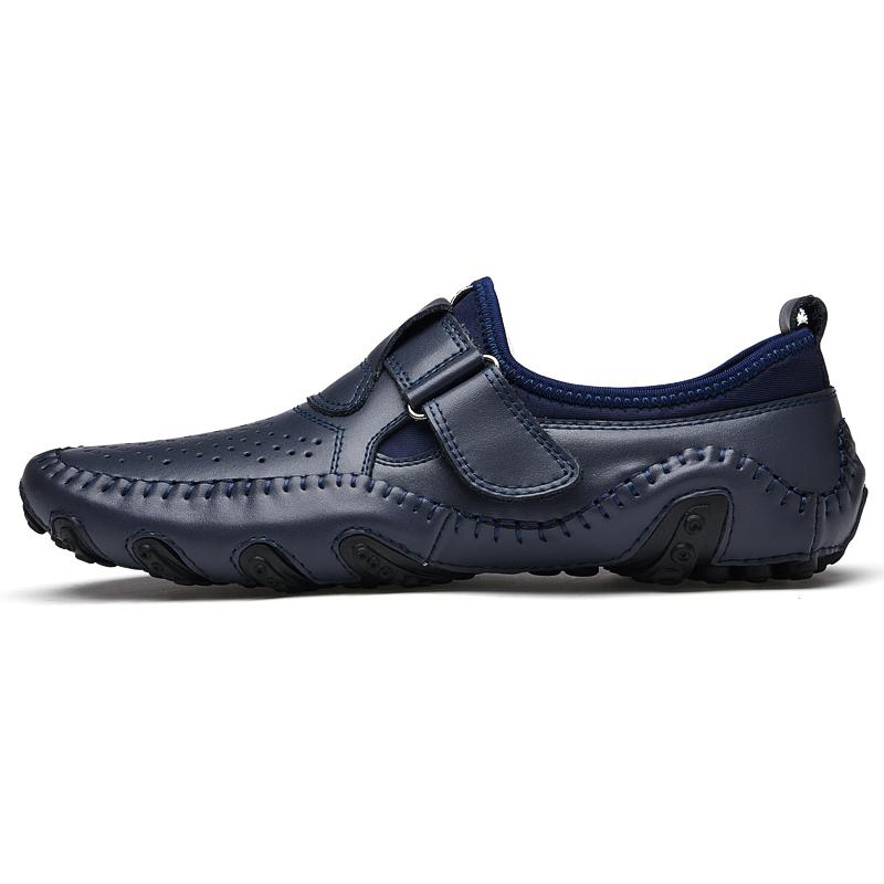 Men Genuine Leather Soft Comfy Slip-on Moccasins Handmade Fashion  Man Casual Shoes Drive Walk Luxury Leisure Loafer Shoes