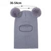 Children's Double Ball Ear Protectors Fall and Winter Boys and Girls Cute Wool Knit Pullover One Hat