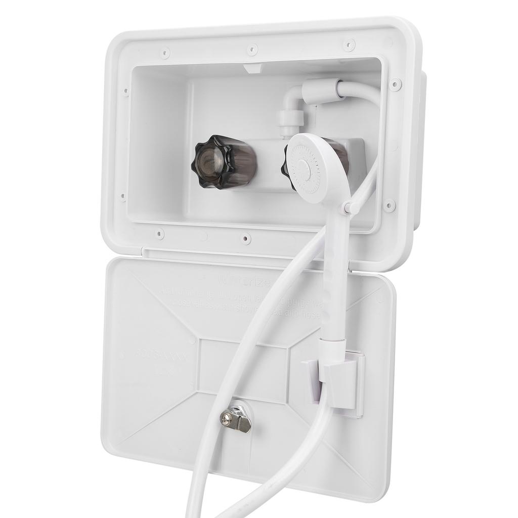 Exterior Shower Box Outdoor Washing Kit with Lock Accessory for Boat Camper Motorhome