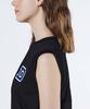 Double Standard Clothing D Logo Block Sleeveless Black Top, 0208-000-252, Women's,