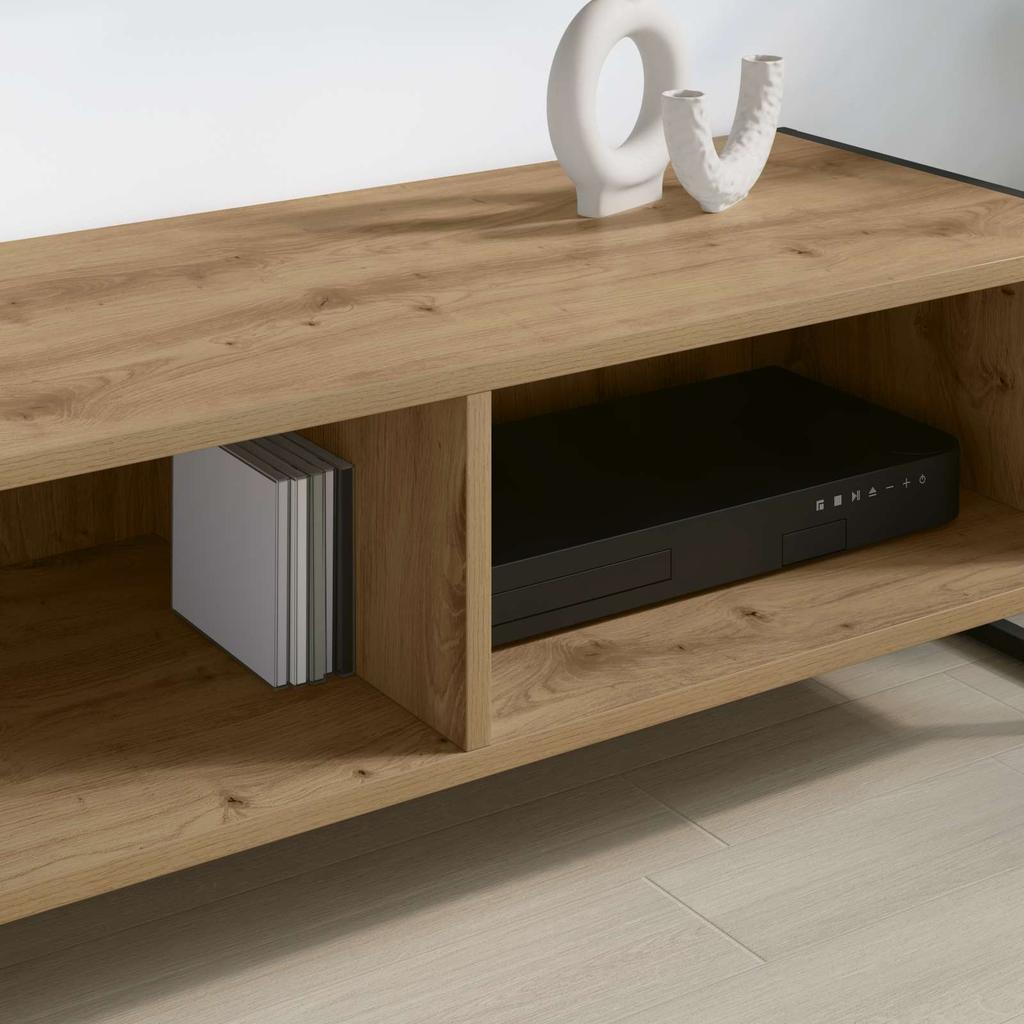 TV Cabinet Rustic Oak Finish 100 x 36.5 x 30.5 cm