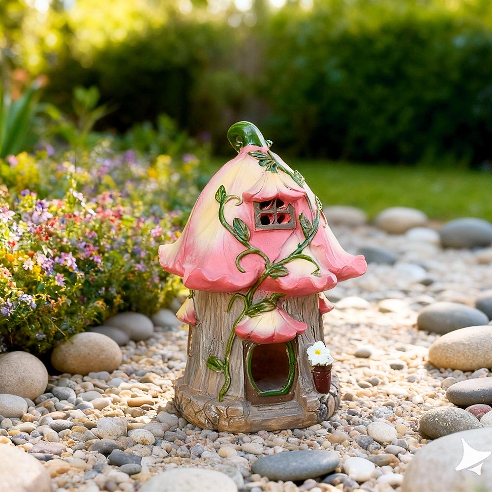 Waterproof Solar Fairy Tale Garden Night Light - Creative Resin Ornament