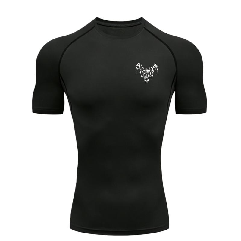 Fallen Angel  Men's Sports T-shirt Training Fitness Compression Short Sleeve Rashguard for Men Quick Dry Workout T-Shirt