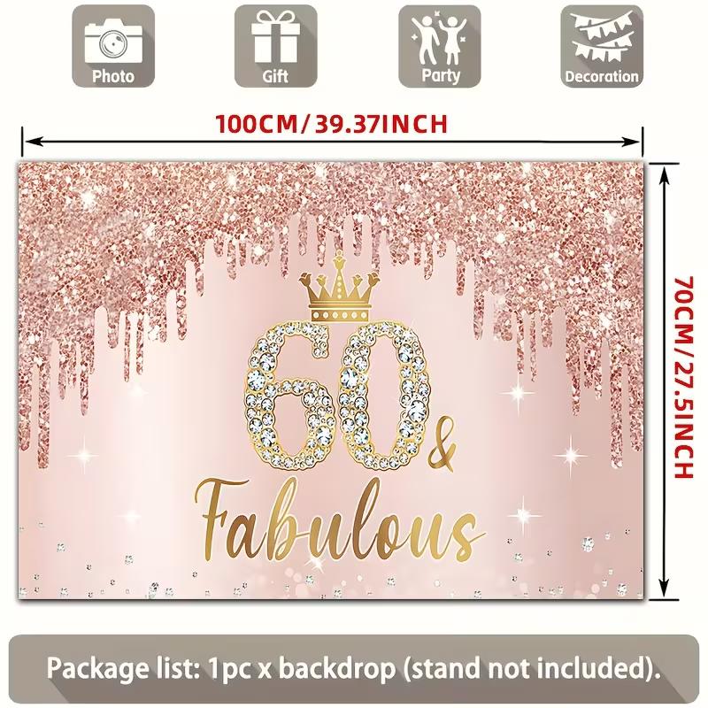 2D Diamond Crown 60 Fabulous 60th Birthday Party Background