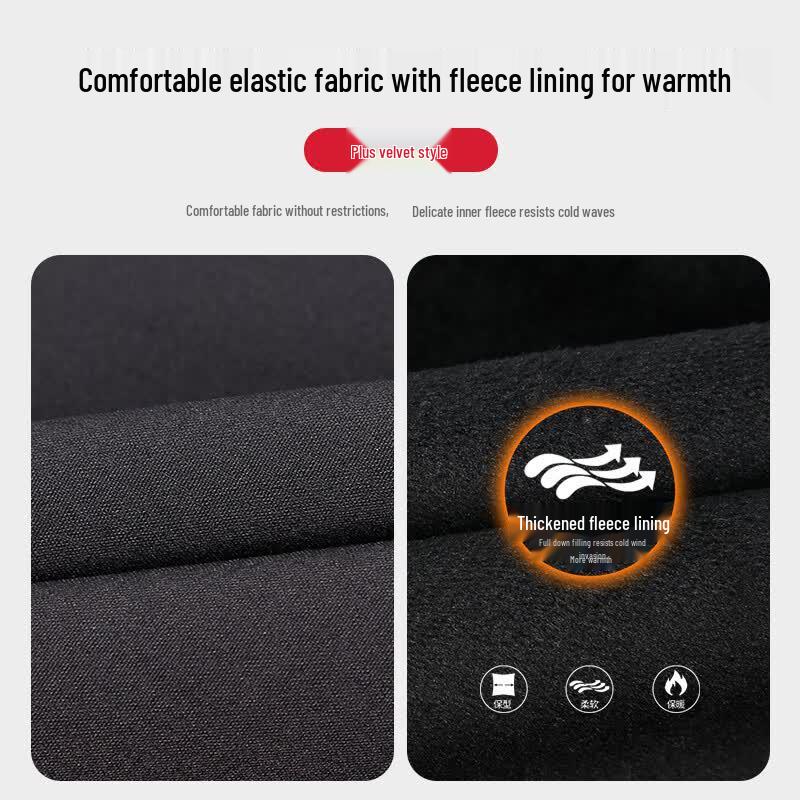 Men's Fleece-Lined Business Casual Straight-Leg Pants