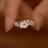 Exquisite Women's Engagement Ring Simple Leaf Crystal Zircon Jewelry Wedding Party Gift