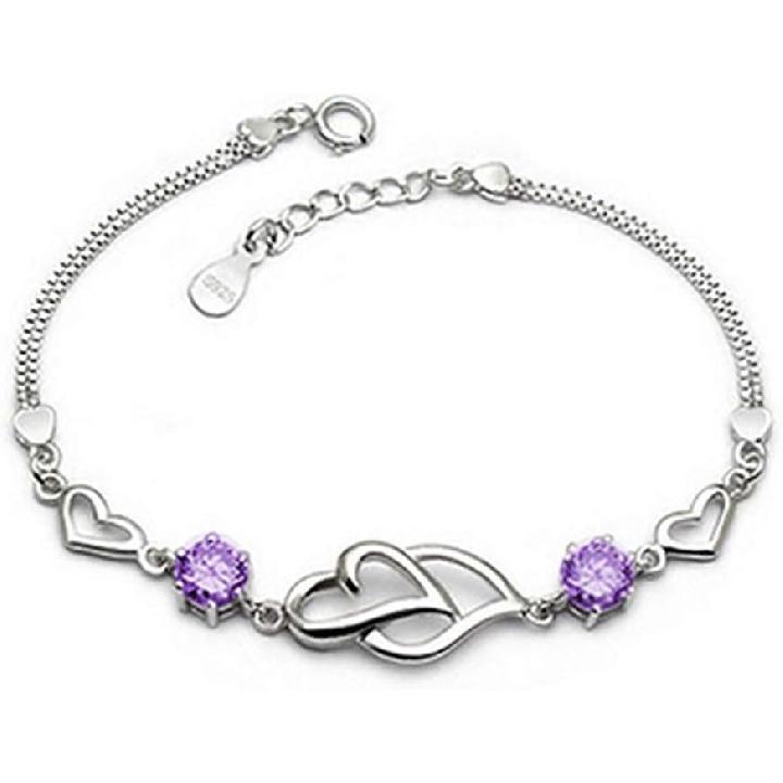 kelistom 925 Sterling Silver Bracelets for Women Teens, Love Heart Charm Chain Bracelet Bangle Fashion Jewelry Gifts