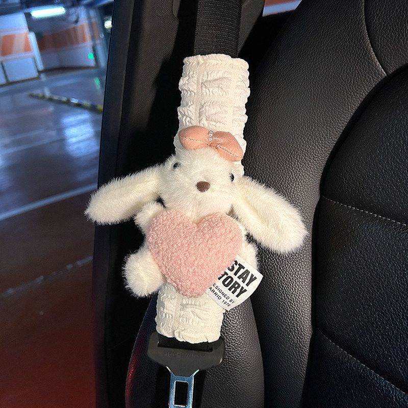 Car Seatbelt Shoulder Pad Anti-Neck-Strangling Cartoon Cute High-End Car Interior Decoration Car Child Protection Cover for Women