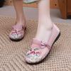 Summer Mesh Breathable Cloth Shoes for Women with Soft Soles Slip Resistant and Comfortable One Foot Embroidered Shoes