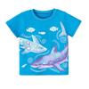 Little maven Baby Boys 2026 New Summer Kids Clothes Korean Children's Clothes Children's Clothing Cartoon Sharks T-shirts