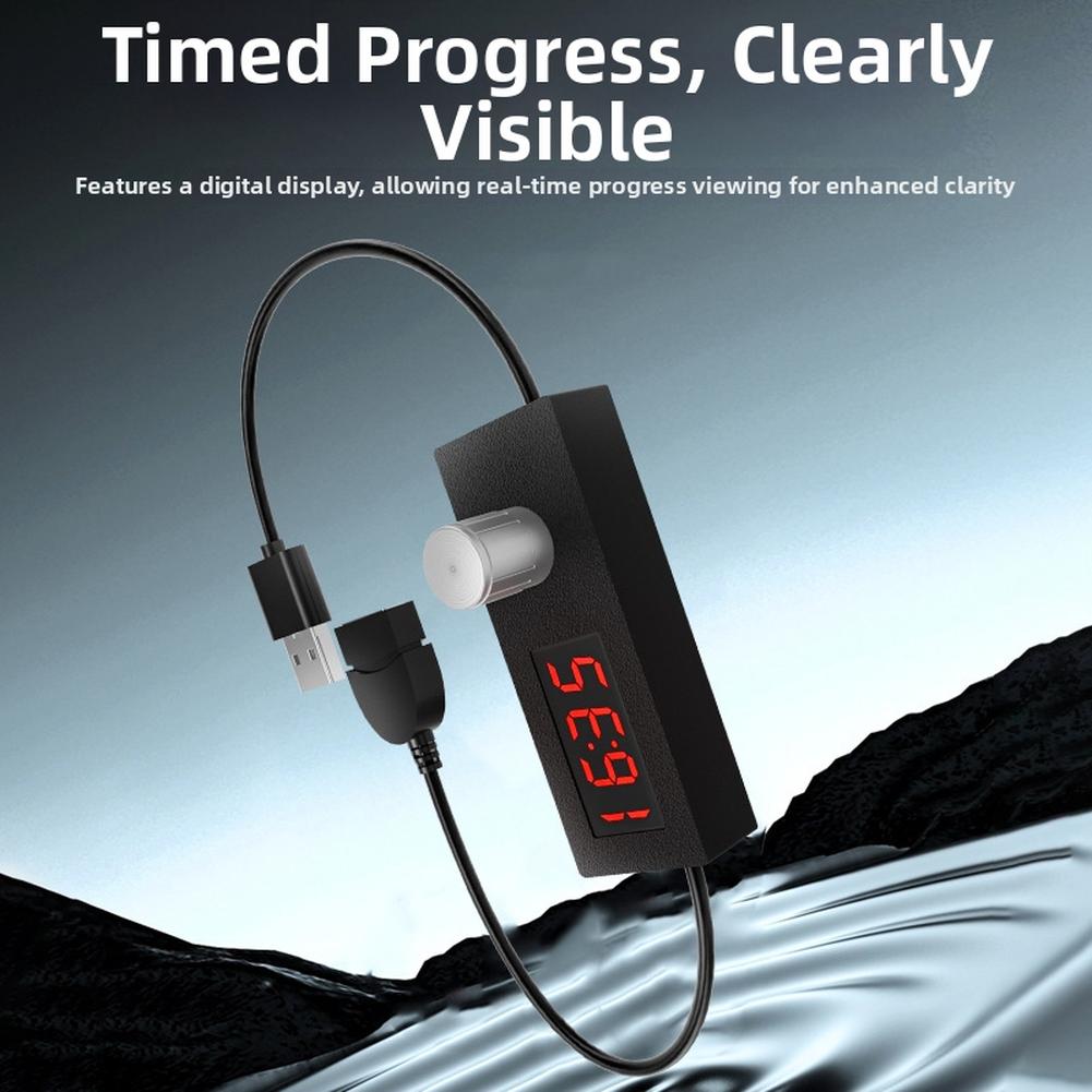 USB 5V Programmable Timer Switch With Hour/Minute Adjustment For Home And Aquarium Use With Power-Off Switch And Digital Display